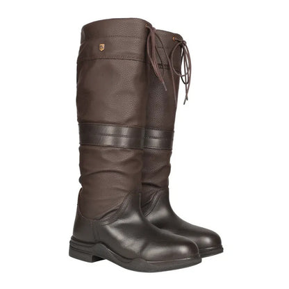 Brown - Front - Hy Womens-Ladies Mossley Buff Leather Country Boots