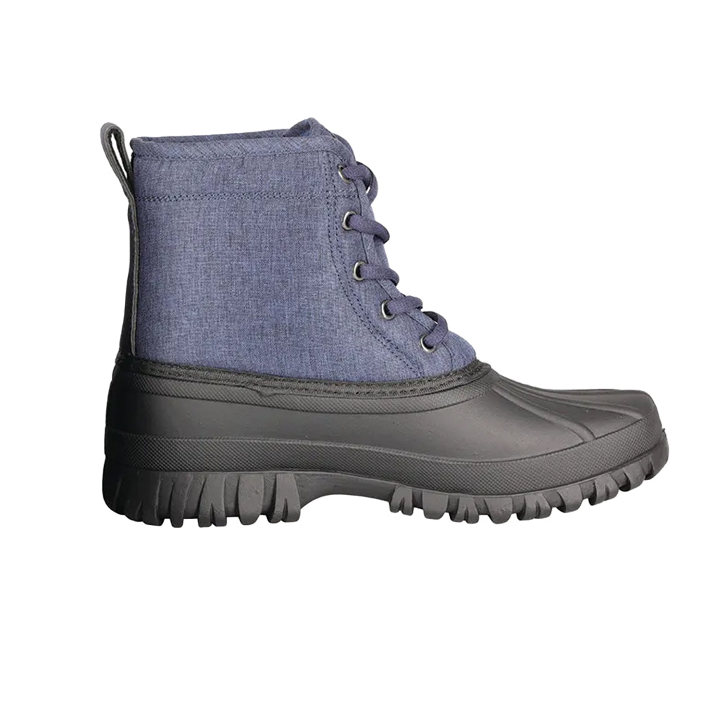 Navy Blue - Back - Hy Childrens-Kids Oxspring Waterproof Mucker Boots