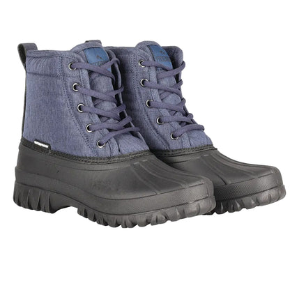 Navy Blue - Front - Hy Childrens-Kids Oxspring Waterproof Mucker Boots