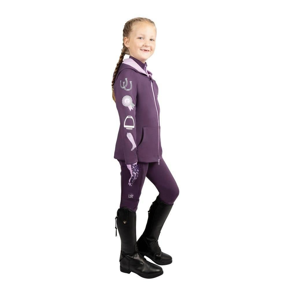 Purple-Lilac - Back - Little Rider Childrens-Kids Giddy Up Gymkhana Zipped Jacket