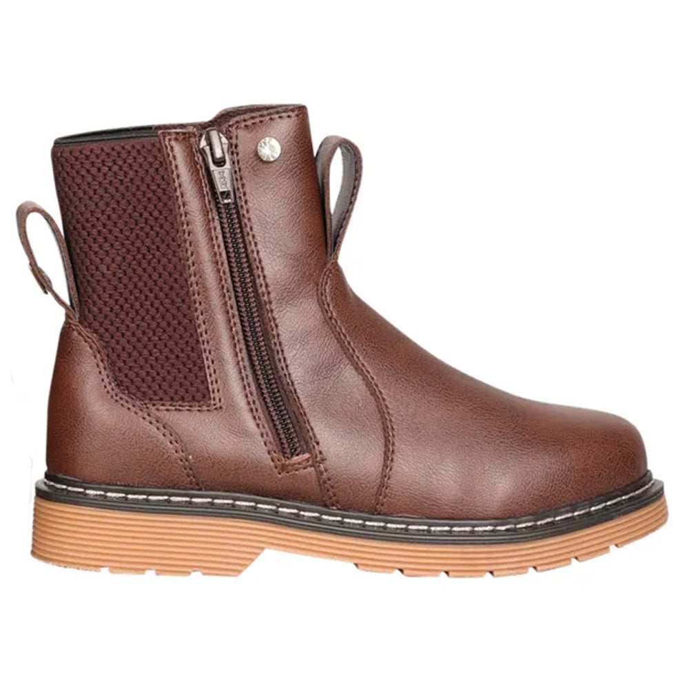 Brown - Side - Hy Childrens-Kids Staden Chelsea Boots