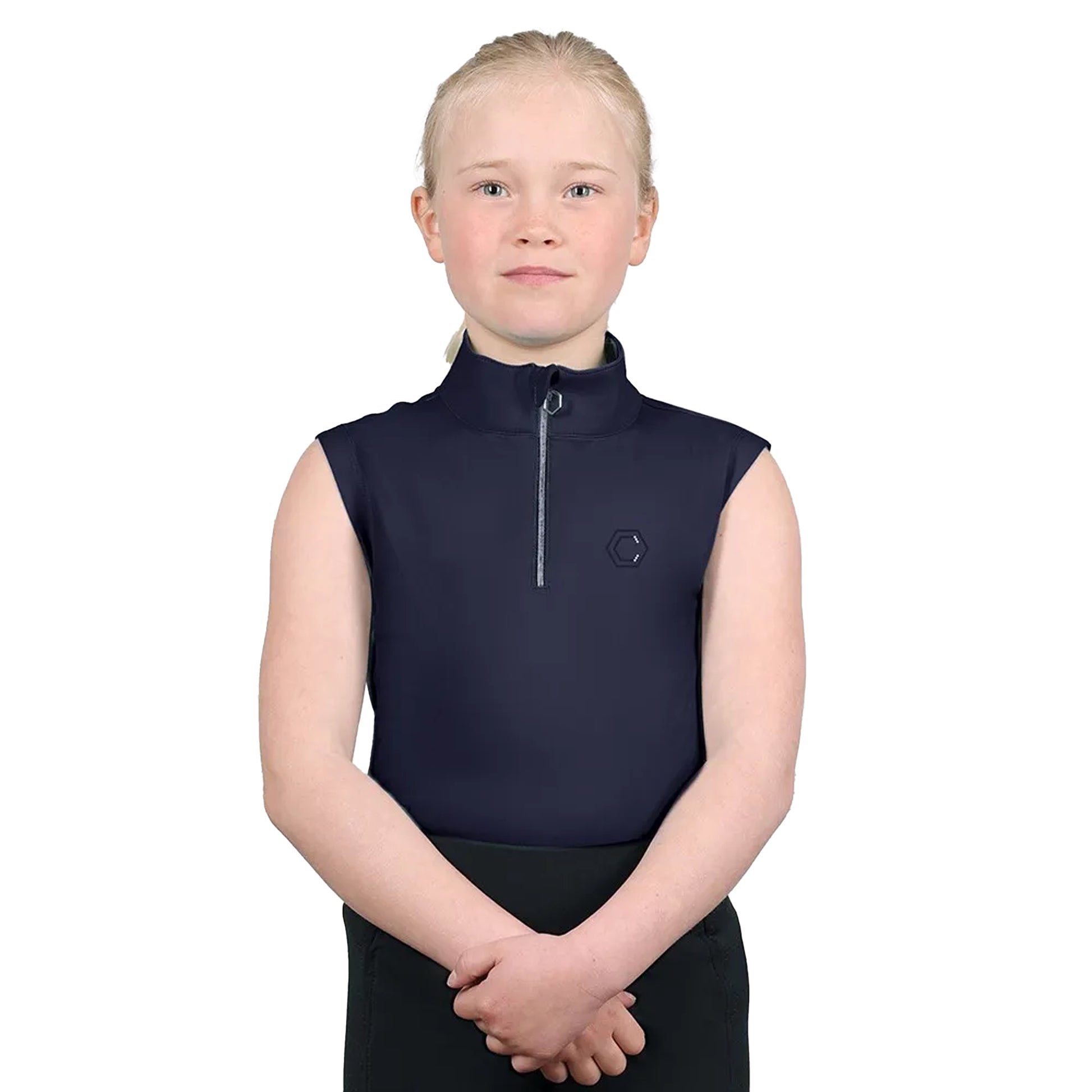 Navy - Front - Coldstream Girls Next Generation Cranshaws Sleeveless Base Layer Top