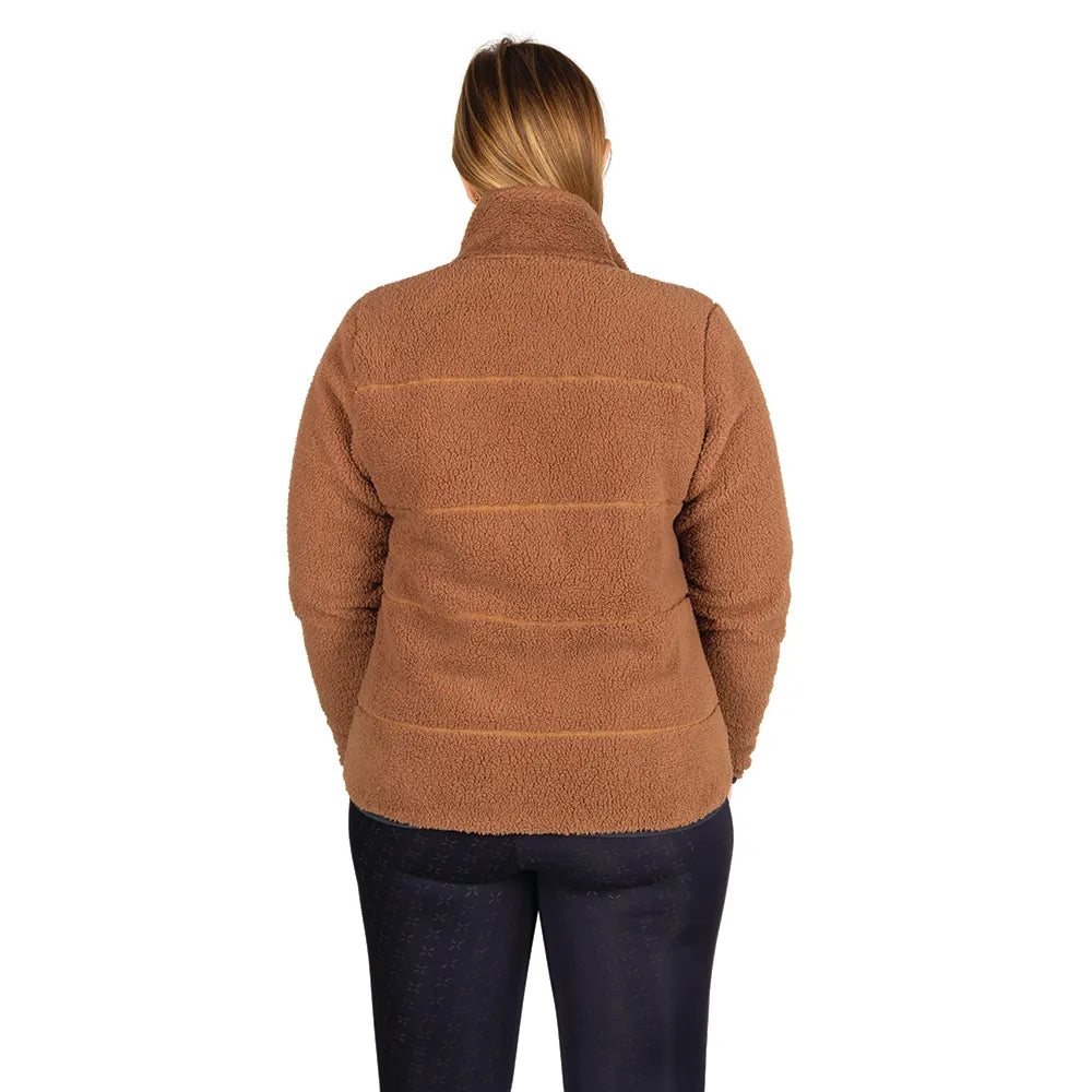 Brown - Back - Hy Womens-Ladies Teddy Fleece Jacket