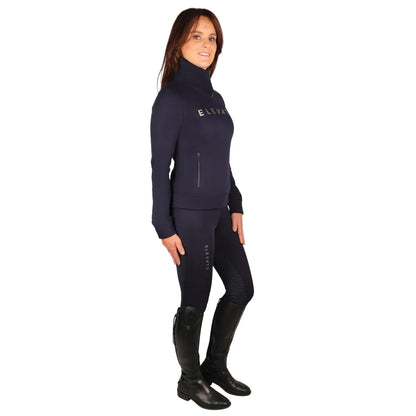 Navy - Back - Hy Womens-Ladies Elevate Allure Cross Neck Jumper
