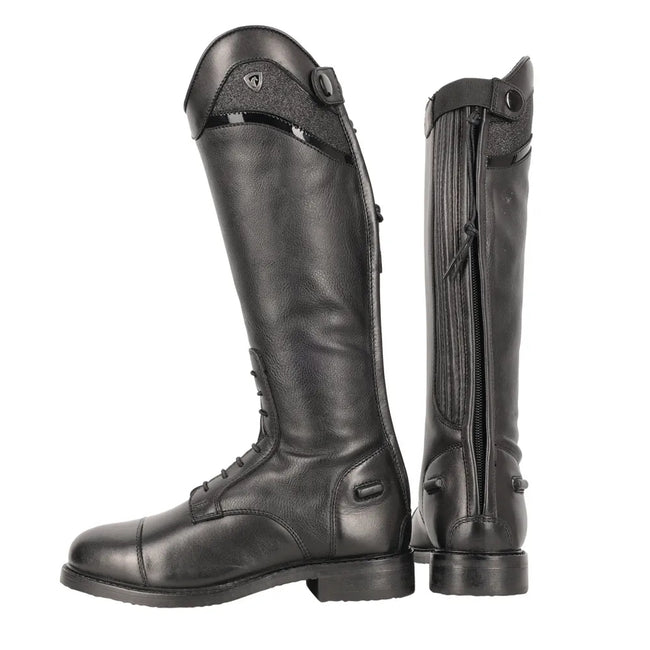 Black - Lifestyle - Hy Childrens-Kids Atrani Leather Long Riding Boots