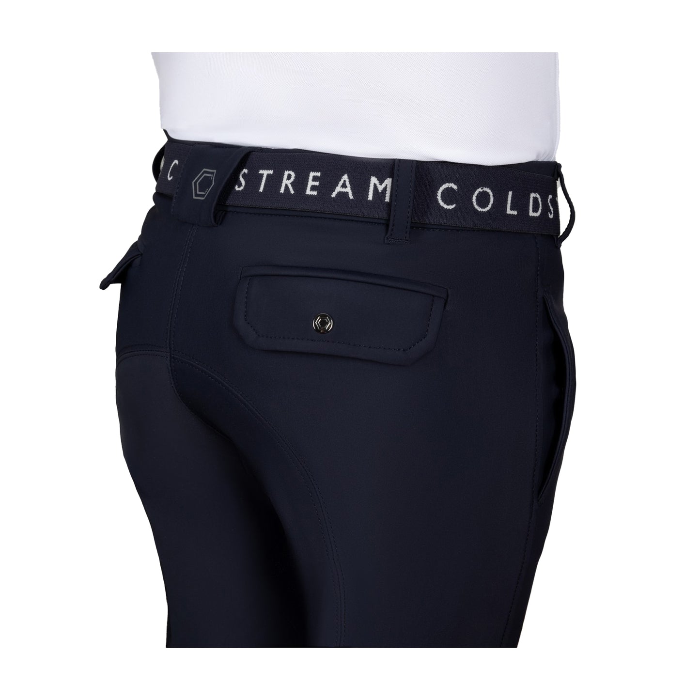 Navy - Back - Coldstream Next Generation Ettrick Logo Elasticated Belt