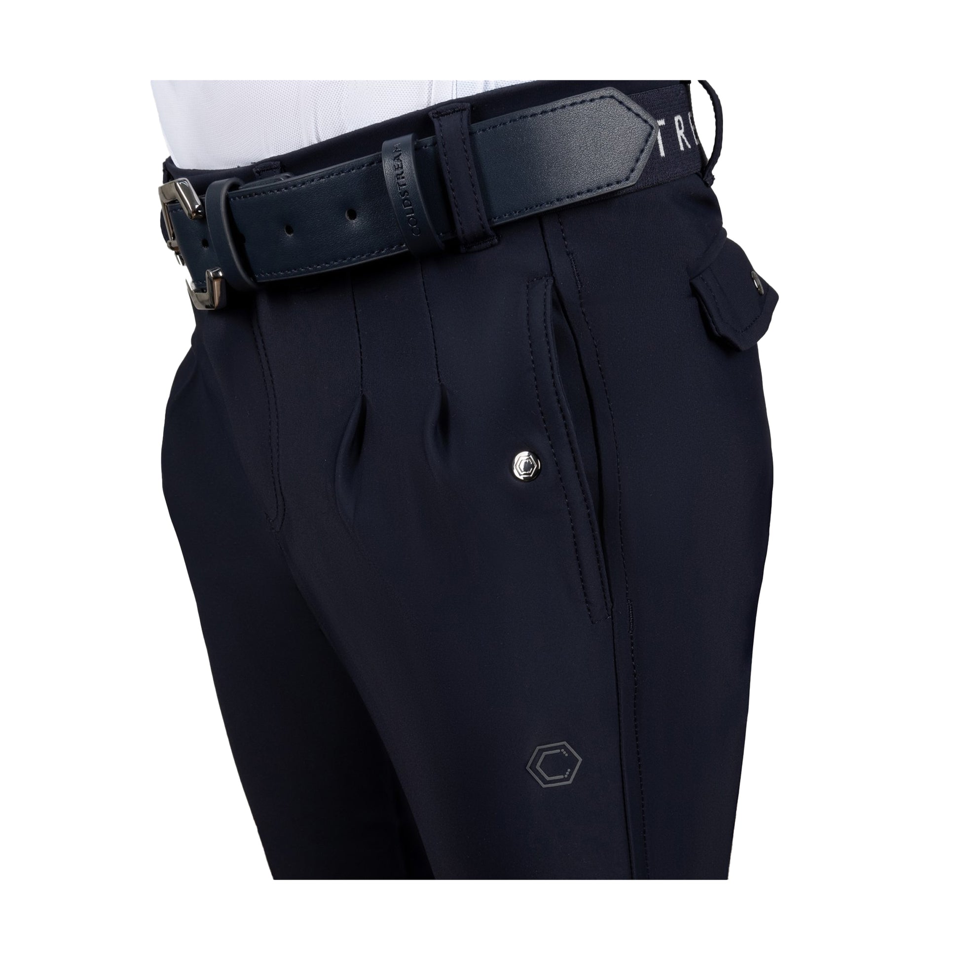 Navy - Side - Coldstream Next Generation Ettrick Logo Elasticated Belt