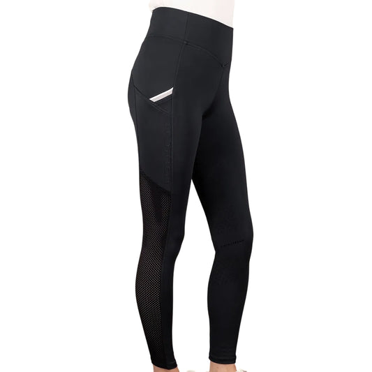 Black - Front - Coldstream Womens-Ladies Darnick Horse Riding Tights