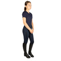 Navy - Side - HYCONIC Womens-Ladies Torrellas Horse Riding Tights