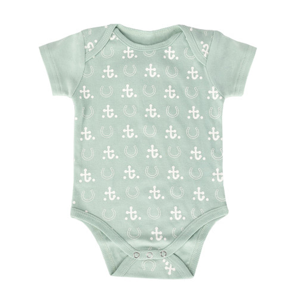 Pastel Green - Front - Hy Baby Thelwell Mini Tots Babygrow