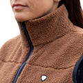 Brown - Side - Hy Womens-Ladies Elevate Teddy Fleece Gilet