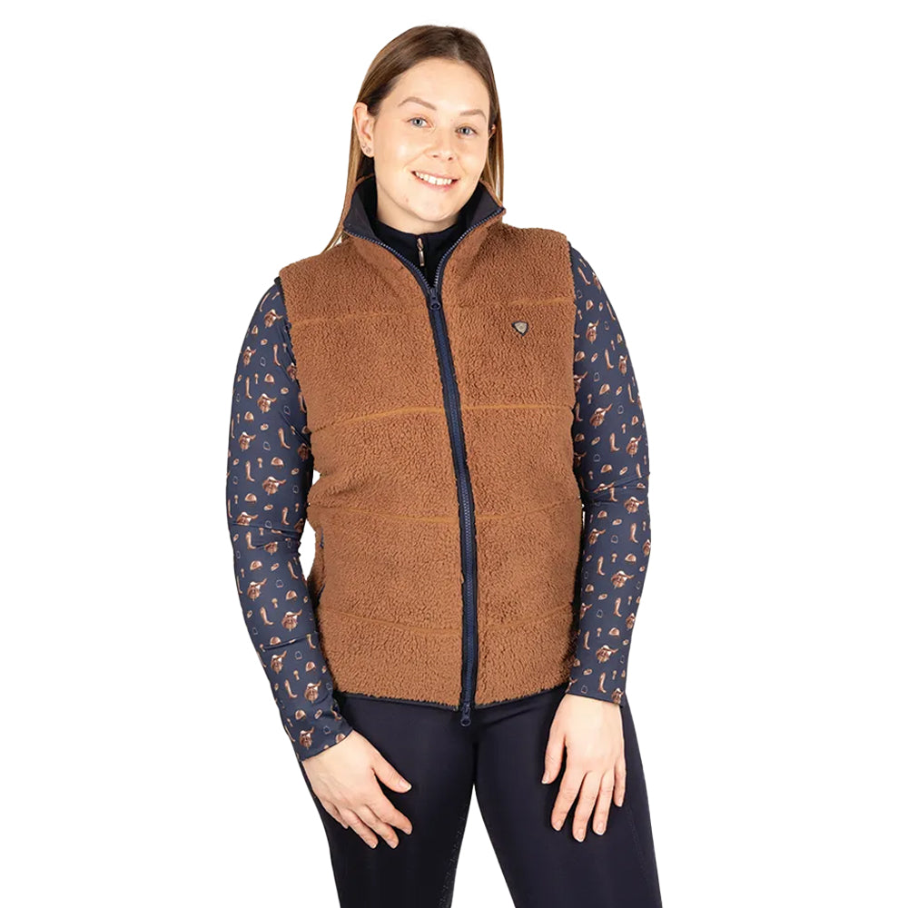 Brown - Front - Hy Womens-Ladies Elevate Teddy Fleece Gilet