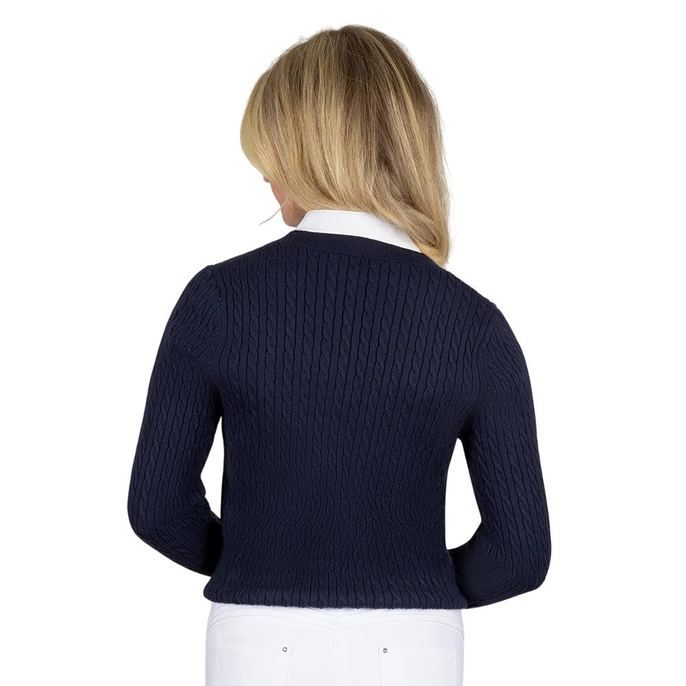 Navy - Back - Coldstream Childrens-Kids Next Generation Clarkston Knitted V Neck Jumper