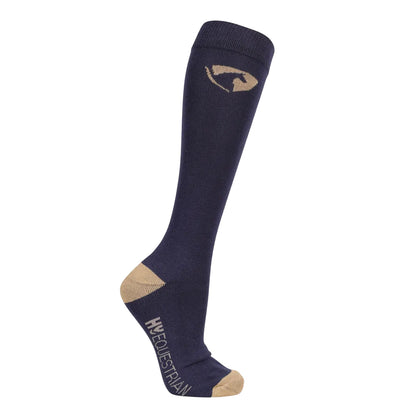 Navy-Fossil - Back - Hy Womens-Ladies Elevate Country Bamboo Fibres Boot Socks (Pack of 2)