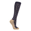 Navy-Fossil - Side - Hy Womens-Ladies Elevate Country Bamboo Fibres Boot Socks (Pack of 2)