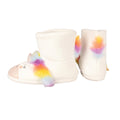 White-Rainbow - Back - Little Rider Childrens-Kids Unicorn Slipper Boots