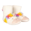 White-Rainbow - Side - Little Rider Childrens-Kids Unicorn Slipper Boots