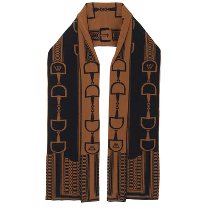 Tan-Taupe - Front - Waring Brooke Womens-Ladies Snaffle Detail Scarf