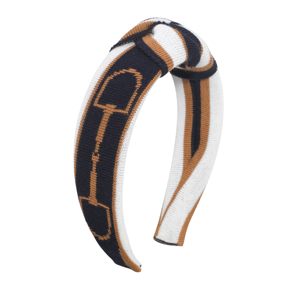 Navy-Tan-White - Front - Waring Brooke Womens-Ladies Snaffle Detail Hairband