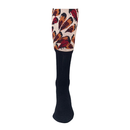Navy - Front - Waring Brooke Unisex Adult Pheasant Feather Boot Socks