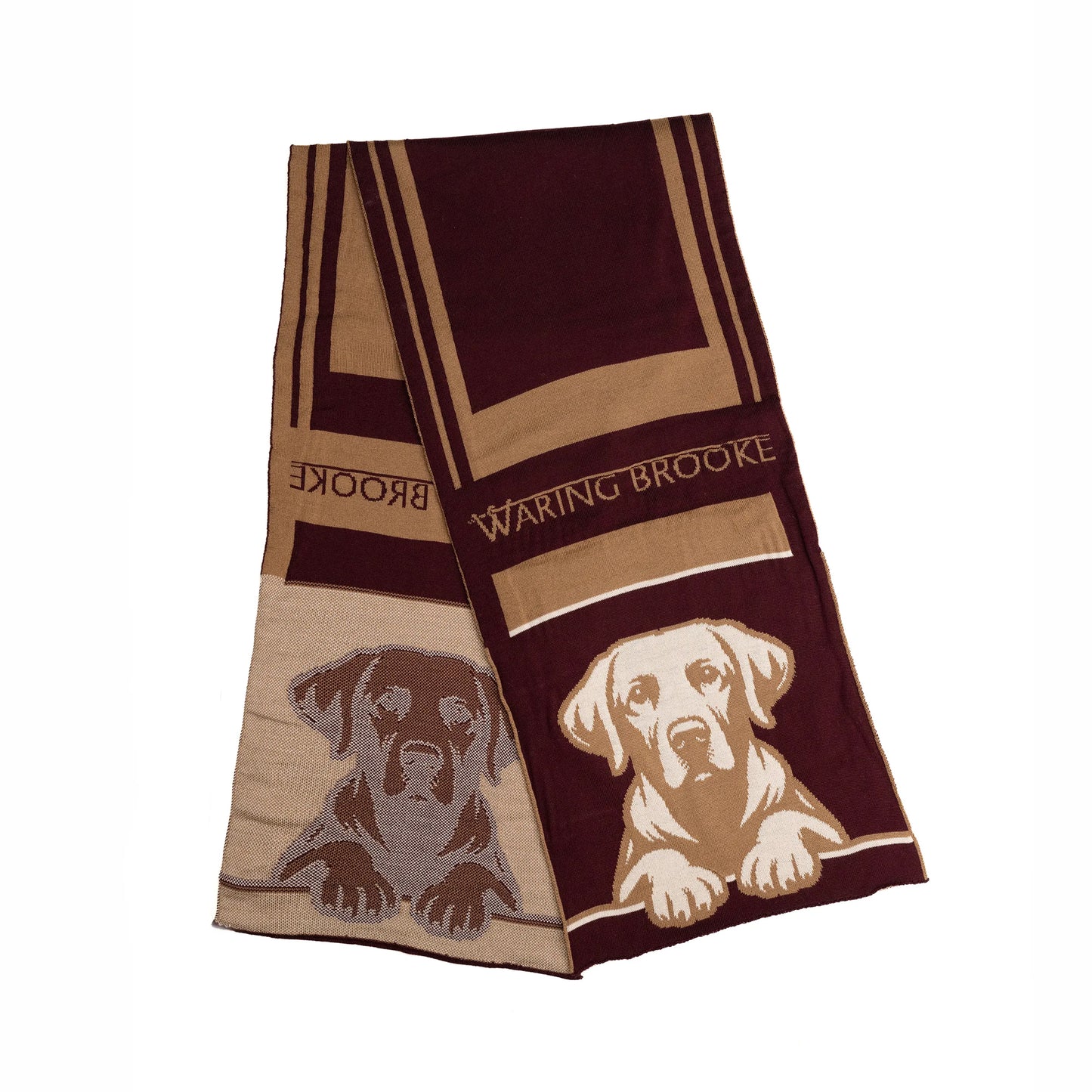 Burgundy - Front - Waring Brooke Unisex Adult Labrador Scarf