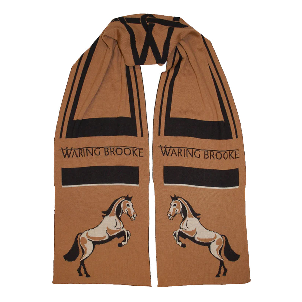 Tan - Front - Waring Brooke Unisex Adult Horse Scarf