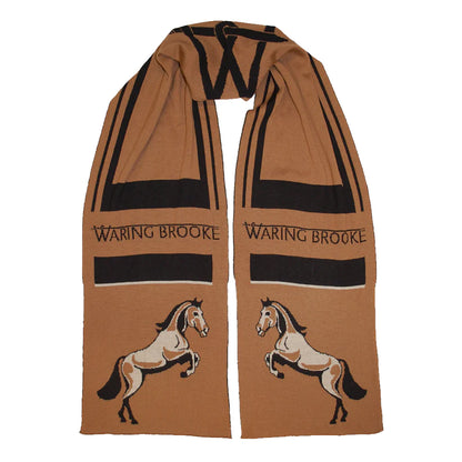 Tan - Front - Waring Brooke Unisex Adult Horse Scarf