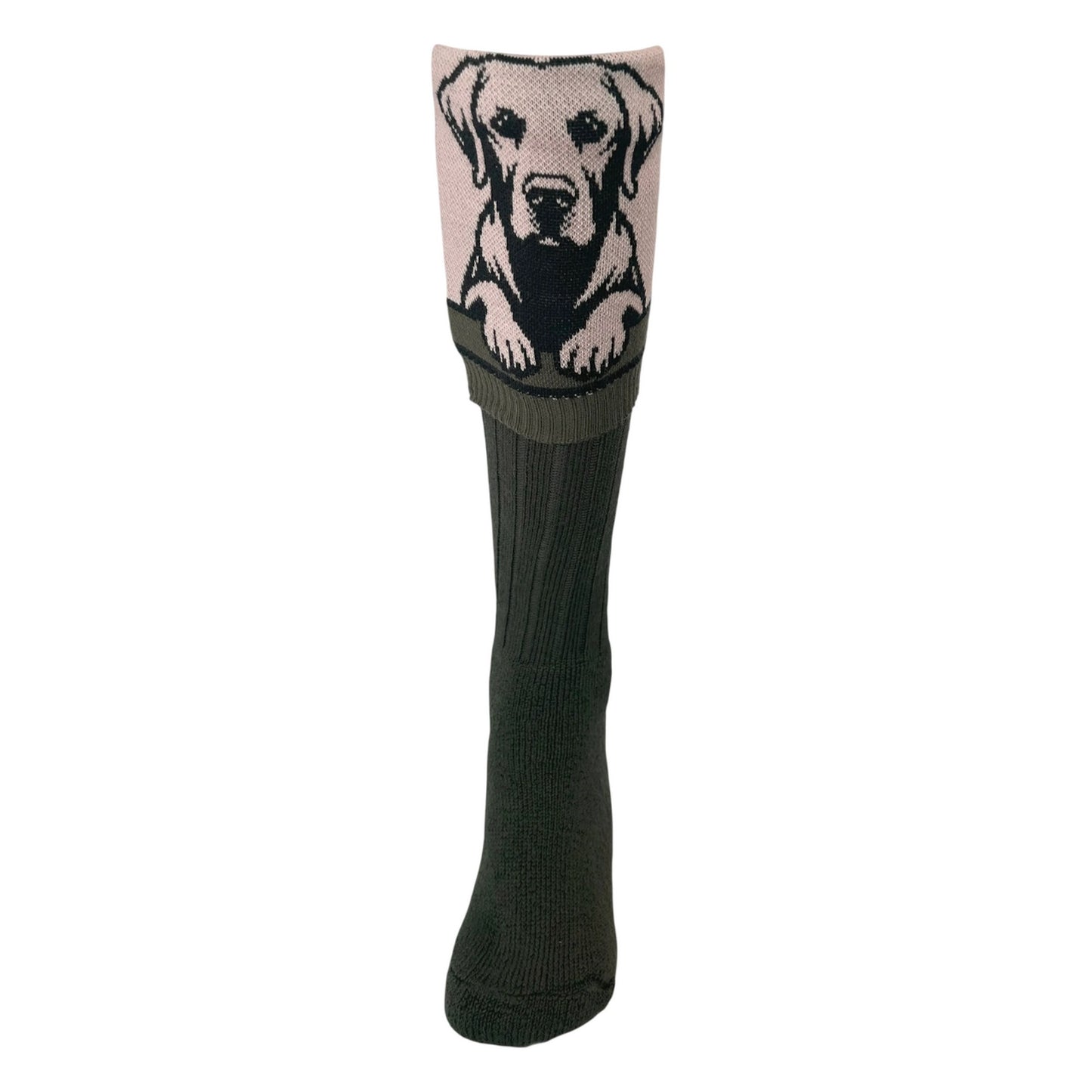 Black Olive - Back - Waring Brooke Unisex Adult Labrador Boot Socks