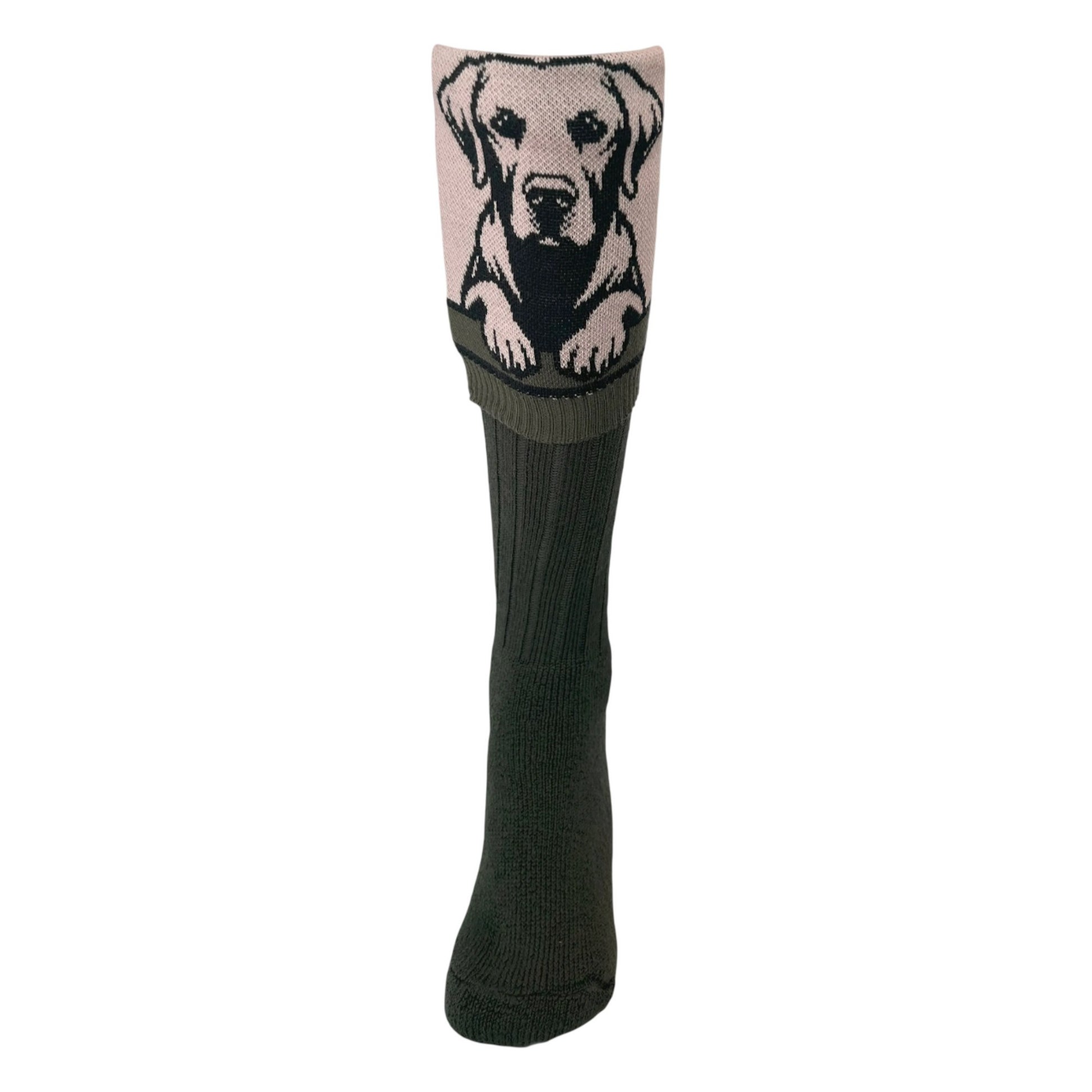 Black Olive - Back - Waring Brooke Unisex Adult Labrador Boot Socks
