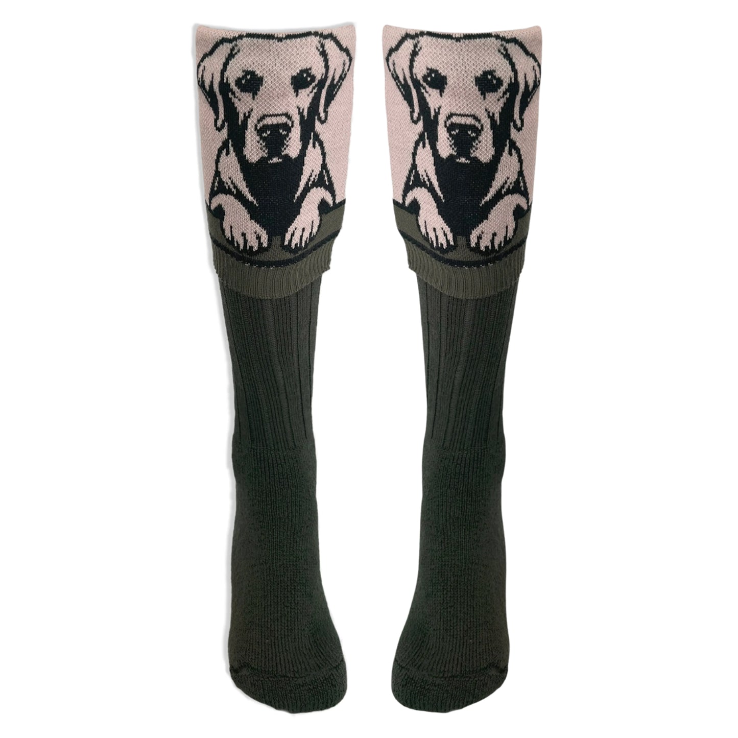 Black Olive - Front - Waring Brooke Unisex Adult Labrador Boot Socks