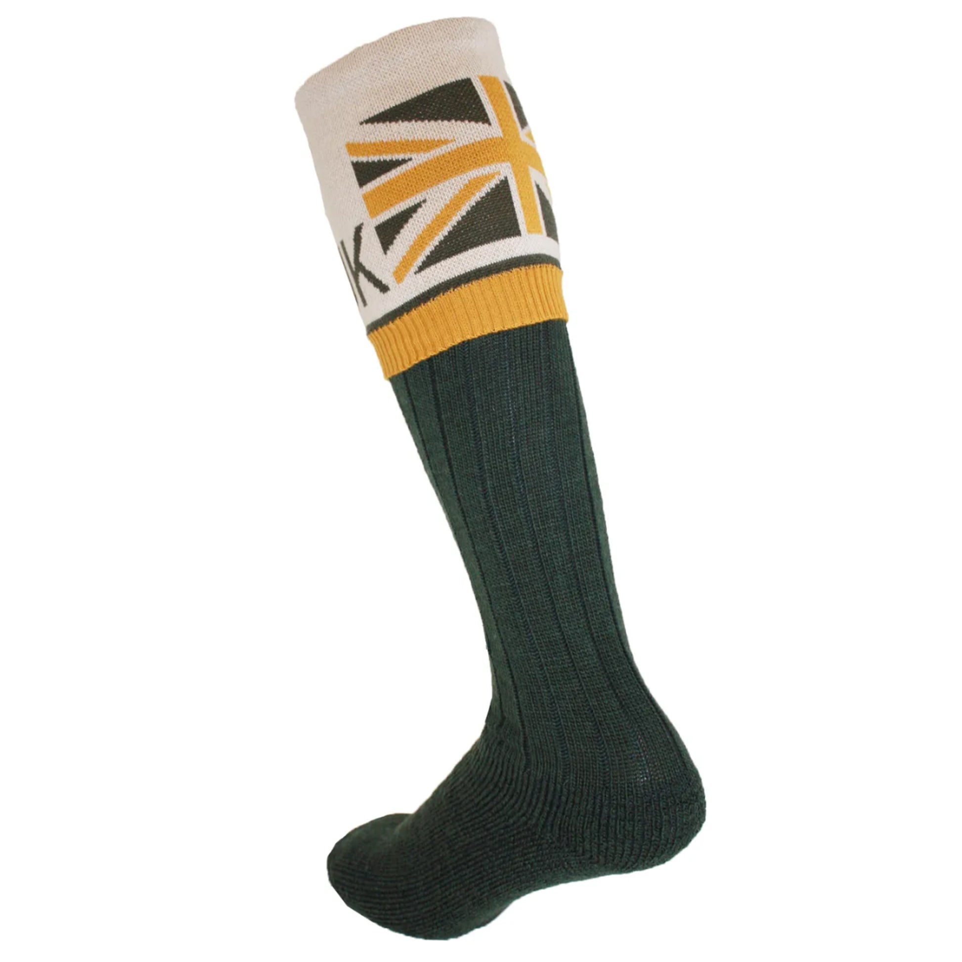 Green - Back - Waring Brooke Unisex Adult Union Jack Boot Socks