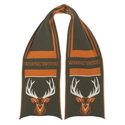 Olive - Front - Waring Brooke Womens-Ladies Majestic Stag Scarf