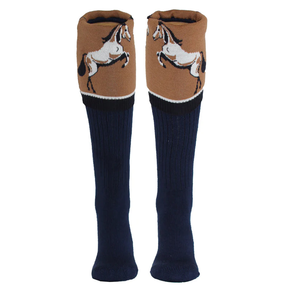 Tan - Front - Waring Brooke Unisex Adult Horse Boot Socks