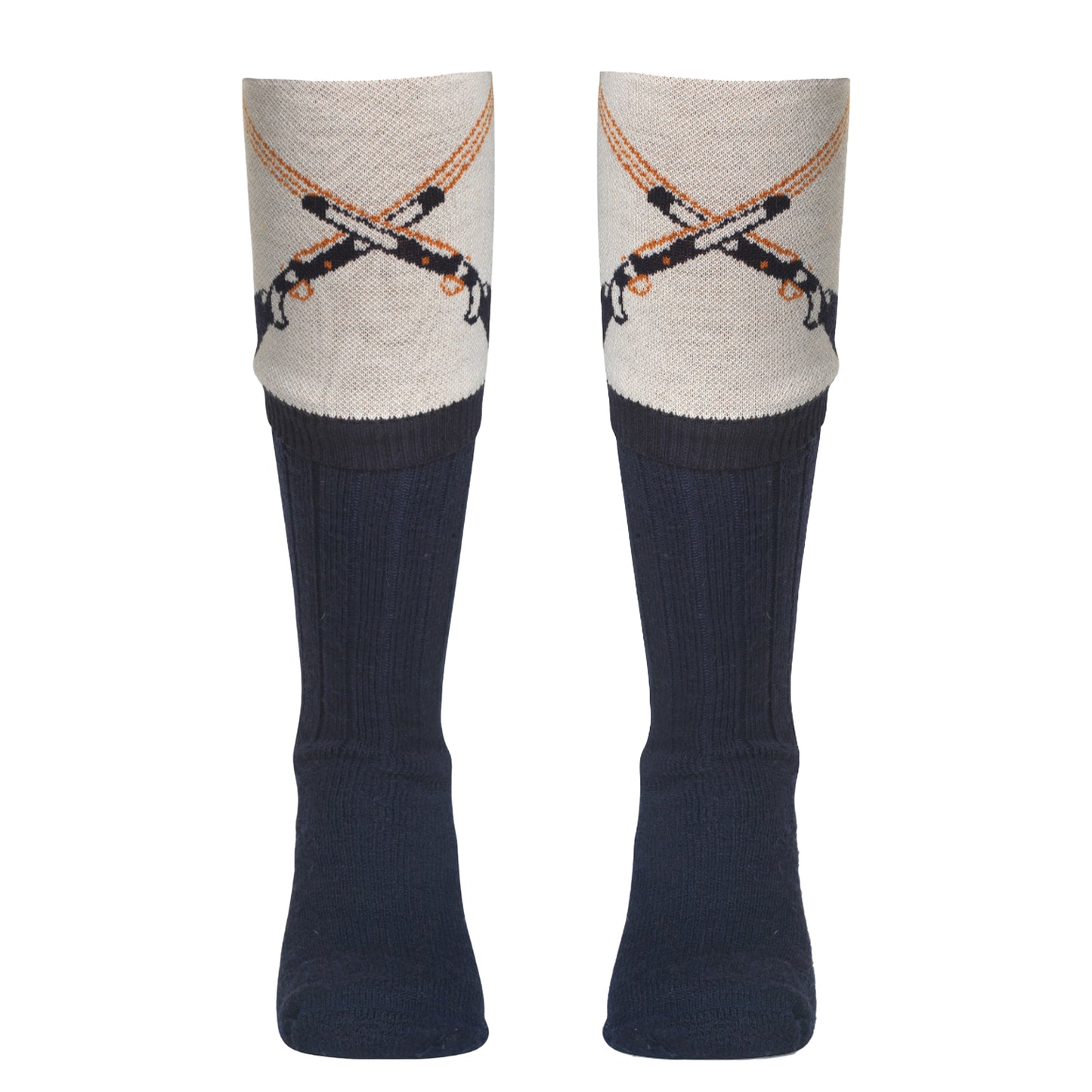 Navy-Taupe - Front - Waring Brooke Unisex Adult Gun Boot Socks