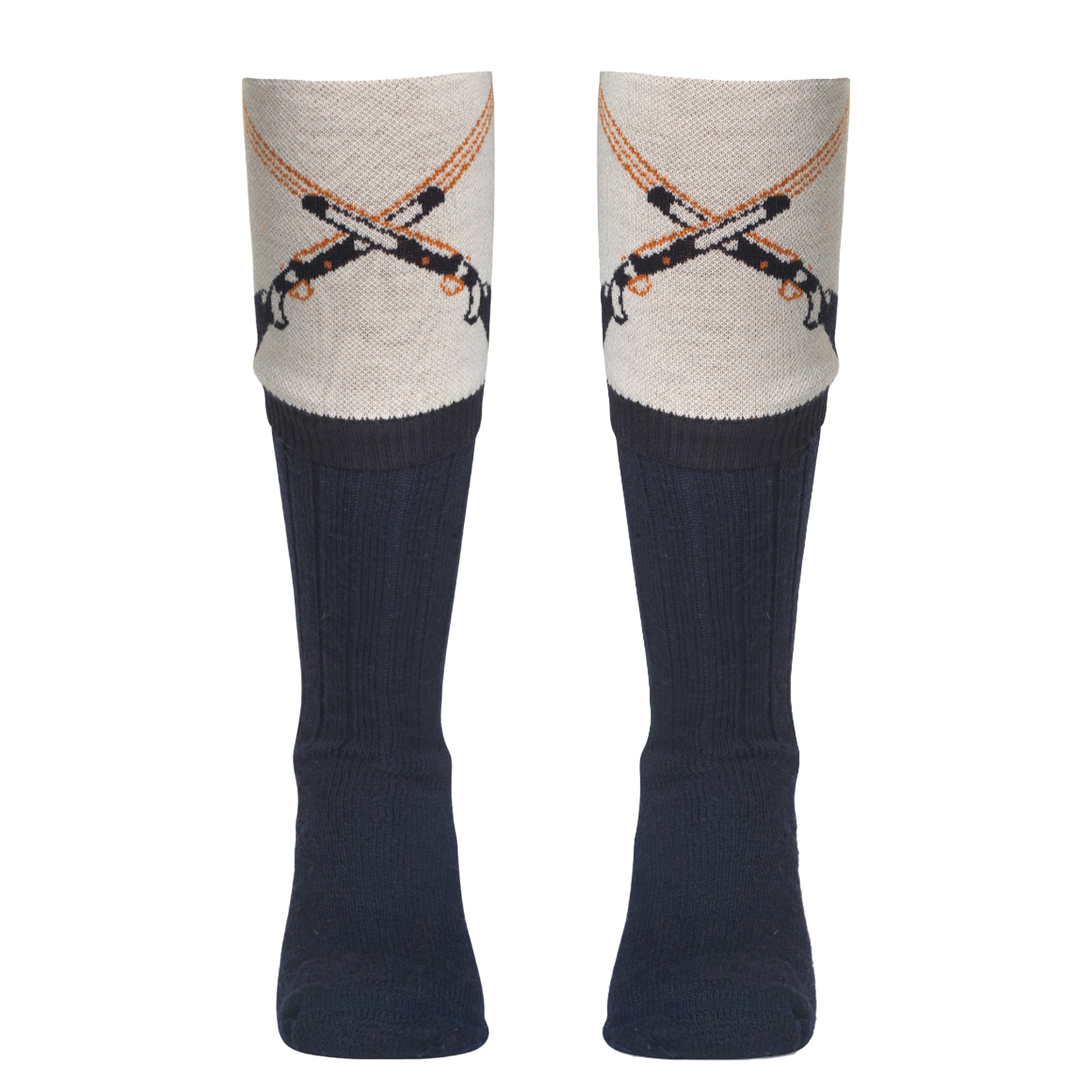Navy-Taupe - Front - Waring Brooke Unisex Adult Gun Boot Socks
