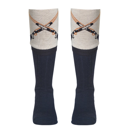 Navy-Taupe - Front - Waring Brooke Unisex Adult Gun Boot Socks