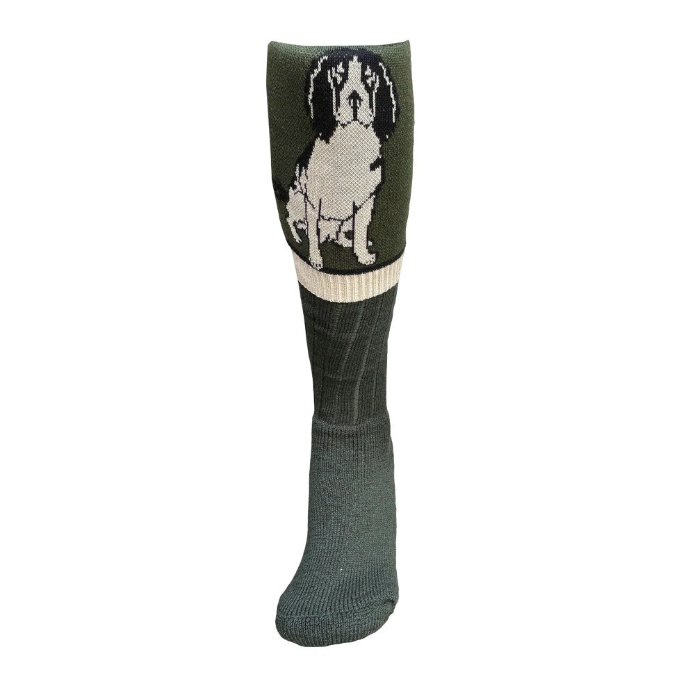 Black Olive - Front - Waring Brooke Unisex Adult Springer Spaniel Socks