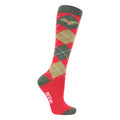 Navy-Red-Green - Lifestyle - Hy Unisex Adult Holly Christmas Boot Socks (Pack of 3)