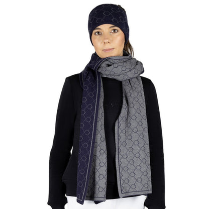 Navy-Grey - Front - Coldstream Womens-Ladies Morham Knitted Headband