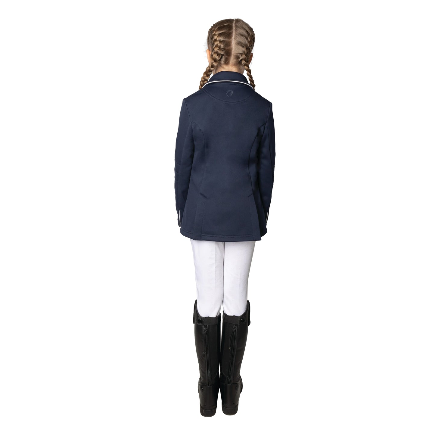 Navy - Back - Hy Childrens-Kids Roanne Horse Riding Jacket