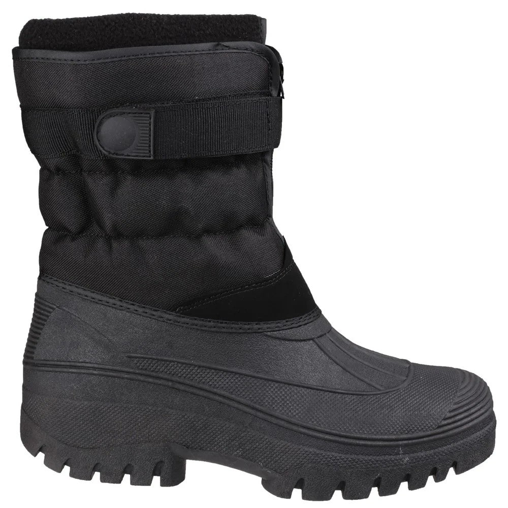 Black - Side - Hy Childrens-Kids Bretton Winter Ankle Boots