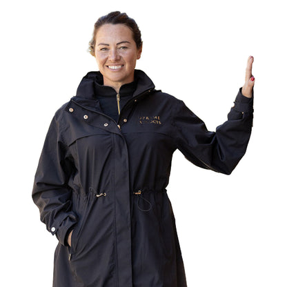 Black-Gold - Side - Supreme Womens-Ladies Active Waterproof Jacket