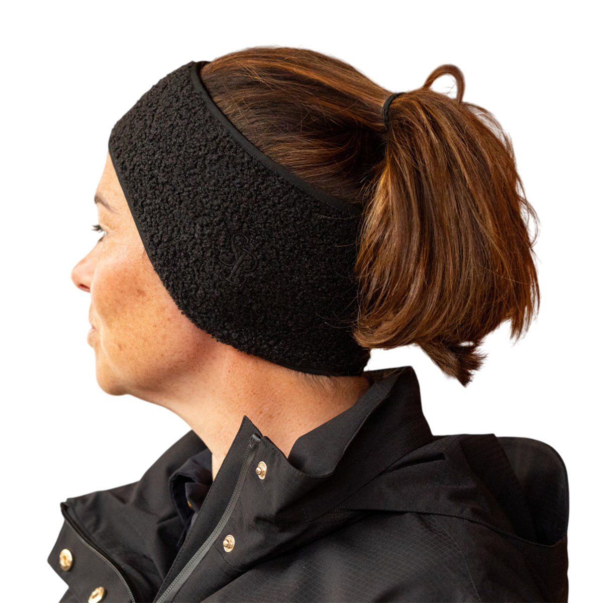 Black - Back - Supreme Products Plain Teddy Fleece Winter Headband