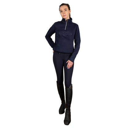 Navy - Front - Coldstream Womens-Ladies Hamilton Sparkle Long-Sleeved Show Shirt