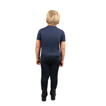 Navy - Back - Little Knight Childrens-Kids Classic Horse Riding Tights