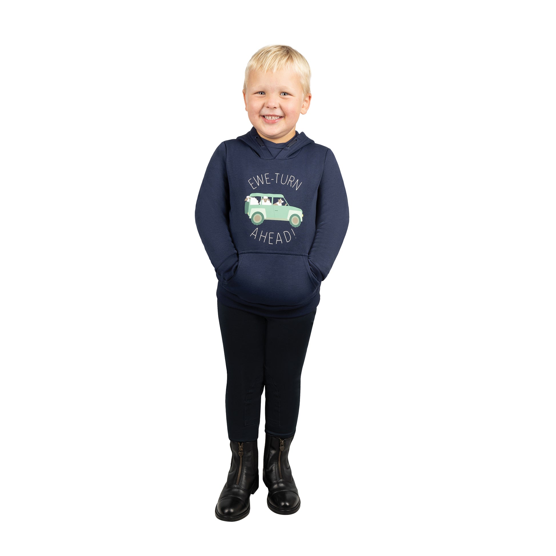Navy - Front - Little Knight Childrens-Kids Classic Horse Riding Tights