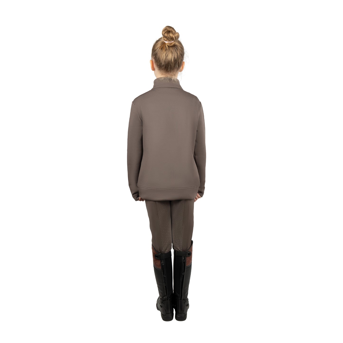 Grey-Pink - Back - Little Rider Girls Lucky Horse Riding Tights
