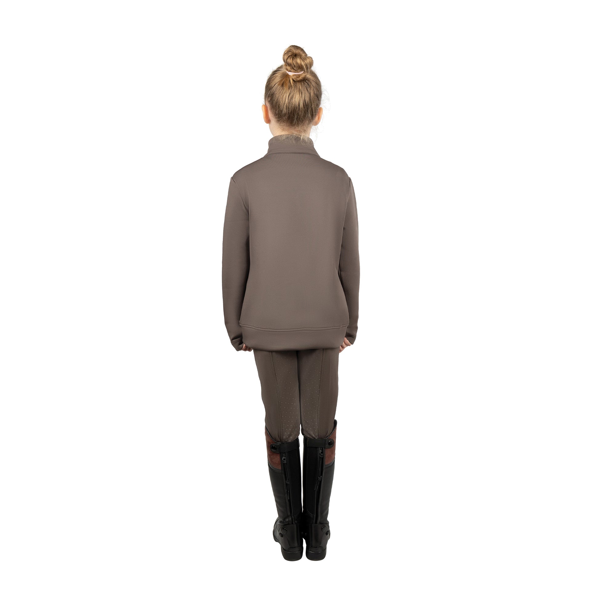 Grey-Pink - Back - Little Rider Girls Lucky Horse Riding Tights