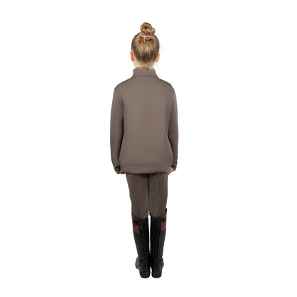 Grey-Pink - Back - Little Rider Girls Lucky Horse Riding Tights