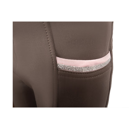 Grey-Pink - Side - Little Rider Girls Lucky Horse Riding Tights